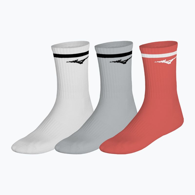 Socken Mizuno Training With Line white/cloudspace/lava orange 8