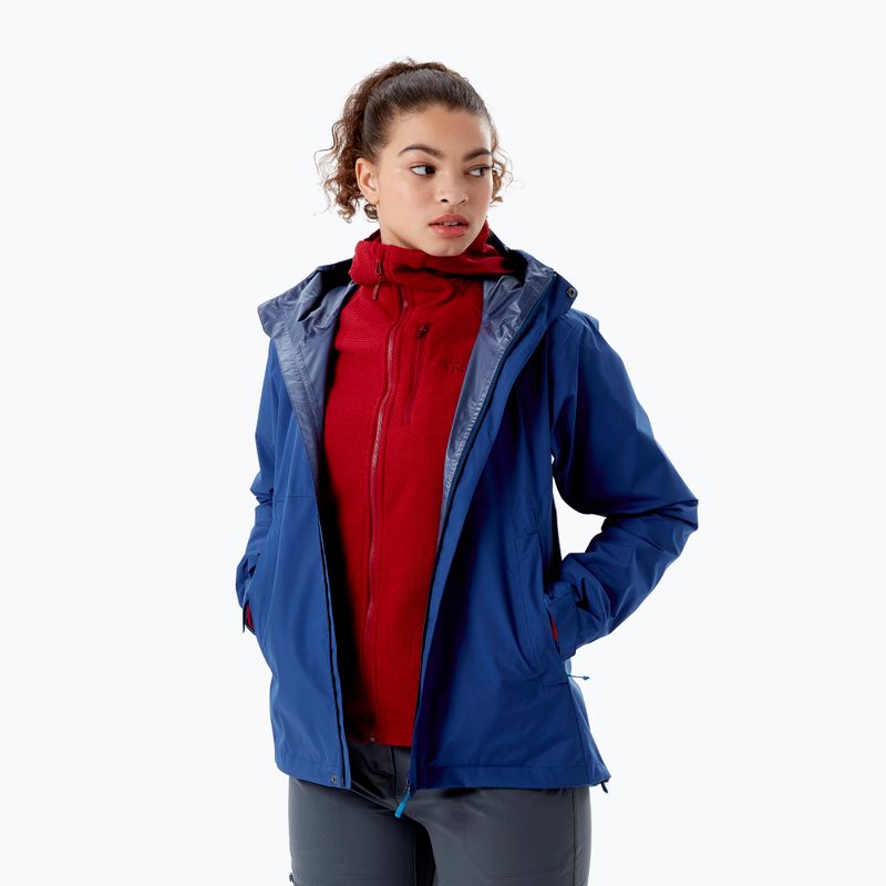 Rab Downpour Eco Damen Regenjacke navy blau QWG-83