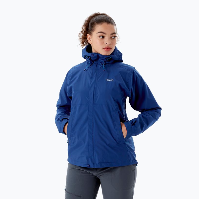 Rab Downpour Eco Damen Regenjacke navy blau QWG-83 3