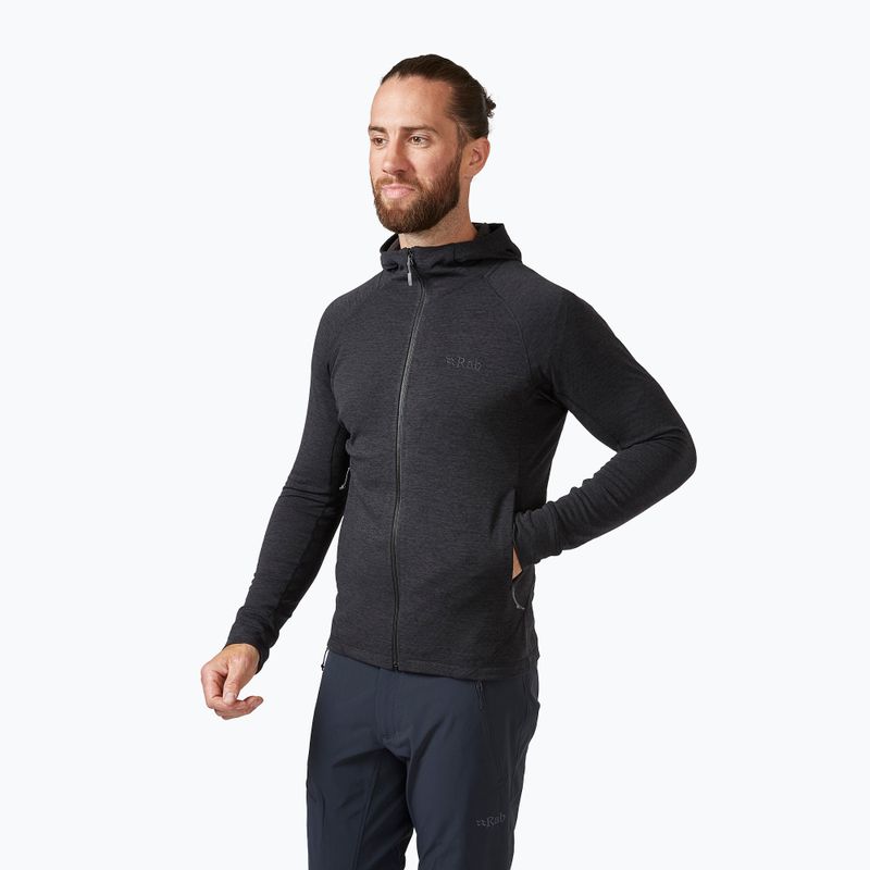 Herren trekking Sweatshirt Rab Nexus Hoody schwarz QFF-7