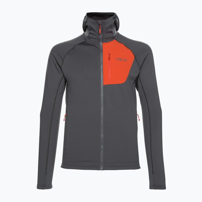 Herrenpullover Rab Superflux Hoody graphene/firecracker 5