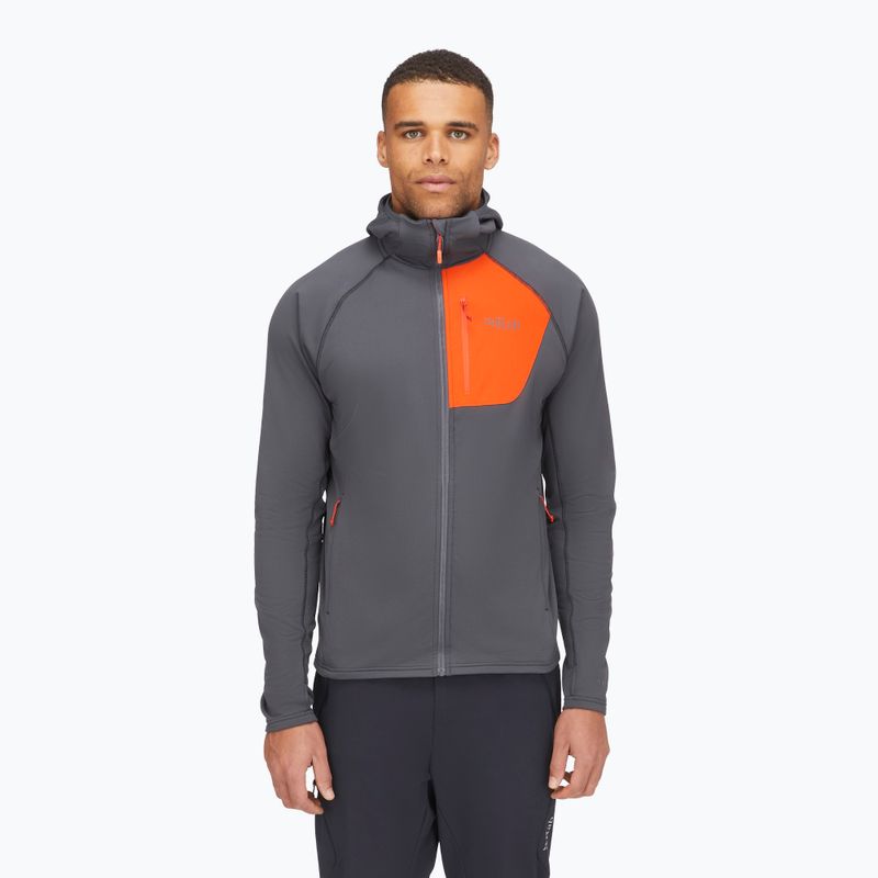 Herrenpullover Rab Superflux Hoody graphene/firecracker