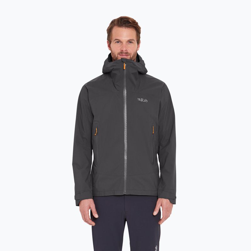 Regenjacke Herren Rab Downpour Light anthracite