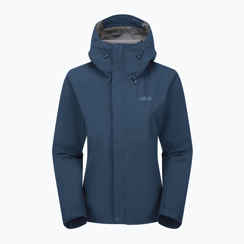 Damen Regenjacke Rab Downpour tempest blau