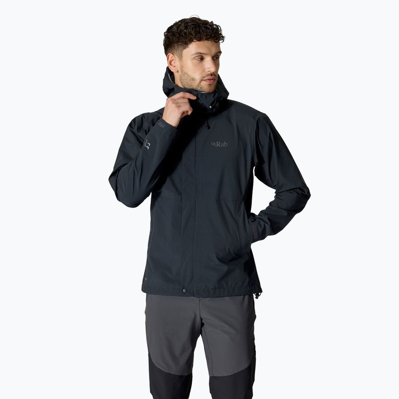 Herren Regenjacke Rab Firewall schwarz