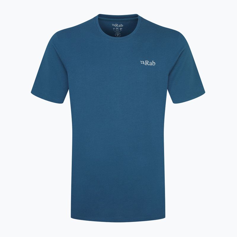 Herren Rab Stance Mountain Peak T-shirt Sturm blau