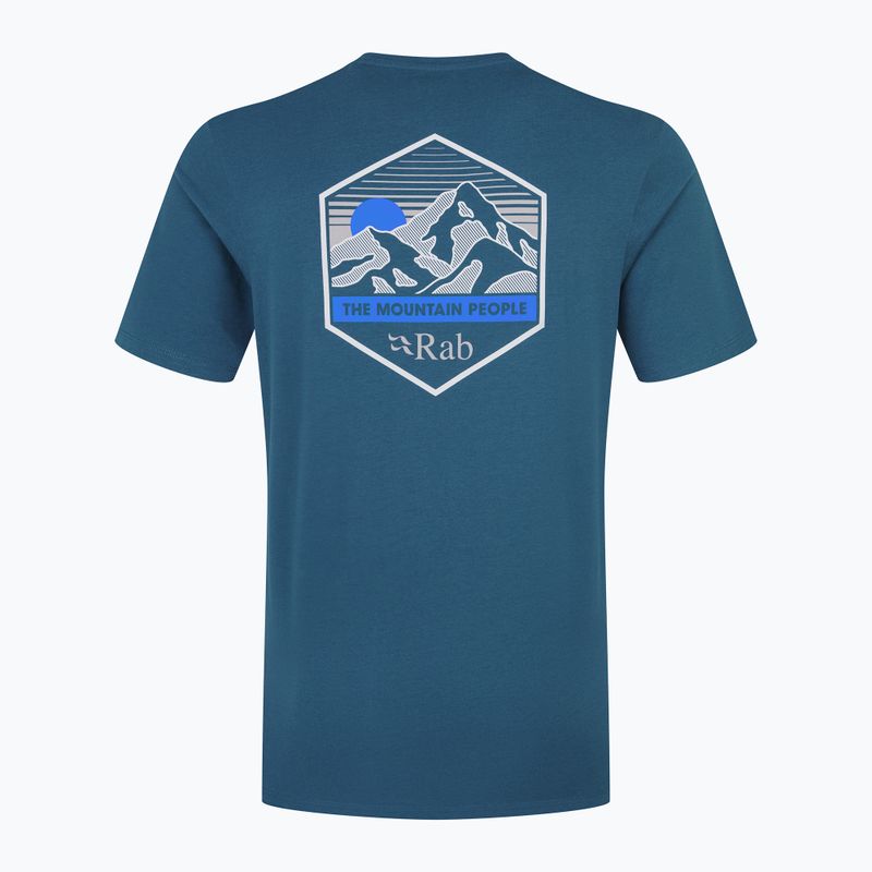 Herren Rab Stance Mountain Peak T-shirt Sturm blau 2