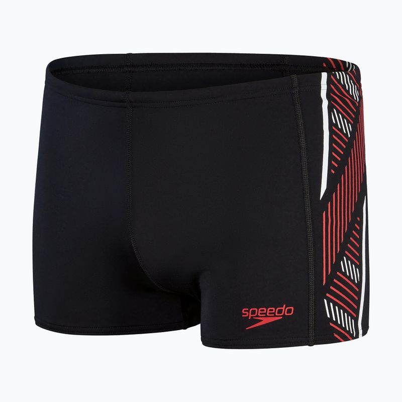 Speedo Tech Panel Aquashort Herren Schwimmunterhose schwarz und rot 8-00303514539
