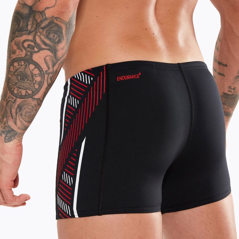 Speedo Tech Panel Aquashort Herren Schwimmunterhose schwarz und rot 8-00303514539