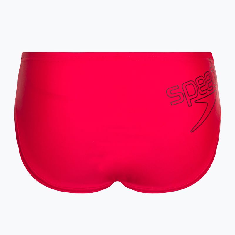 Speedo Logo Slip Kinder Badehose rot 8-00314914374 2