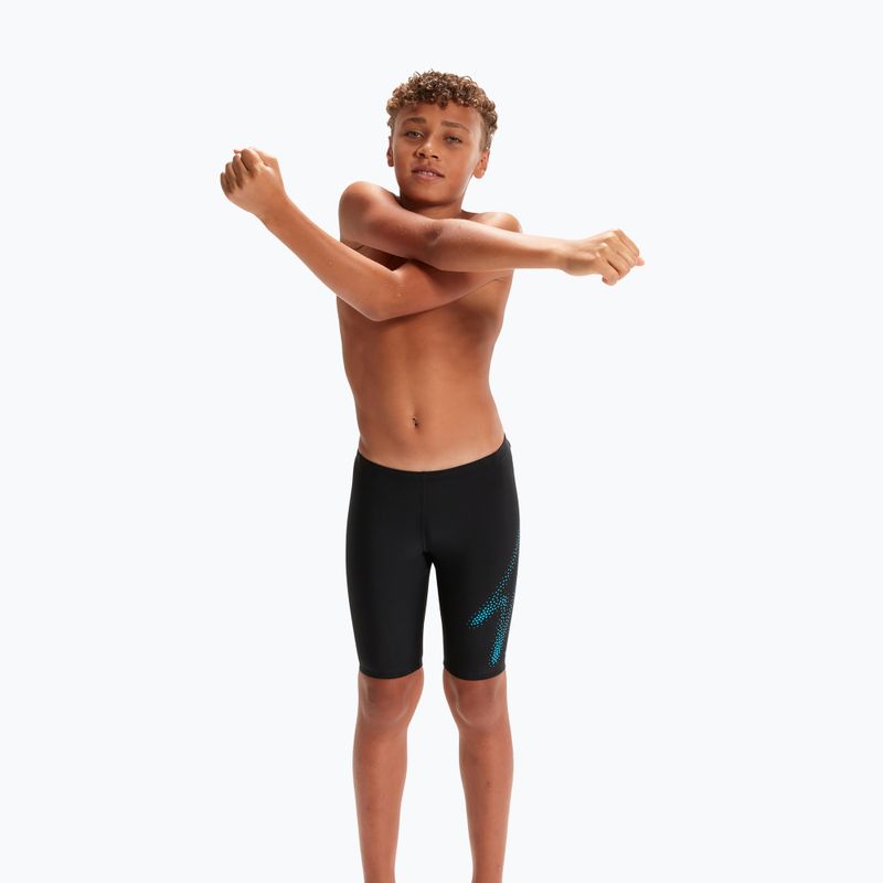 Speedo Hyper Boom Logo Platzierung Kinder schwimmen Jammer schwarz 8-00315515182 5