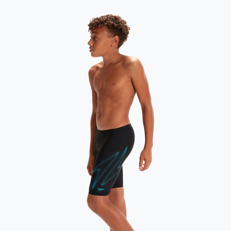 Speedo Hyper Boom Logo Platzierung Kinder schwimmen Jammer schwarz 8-00315515182 6