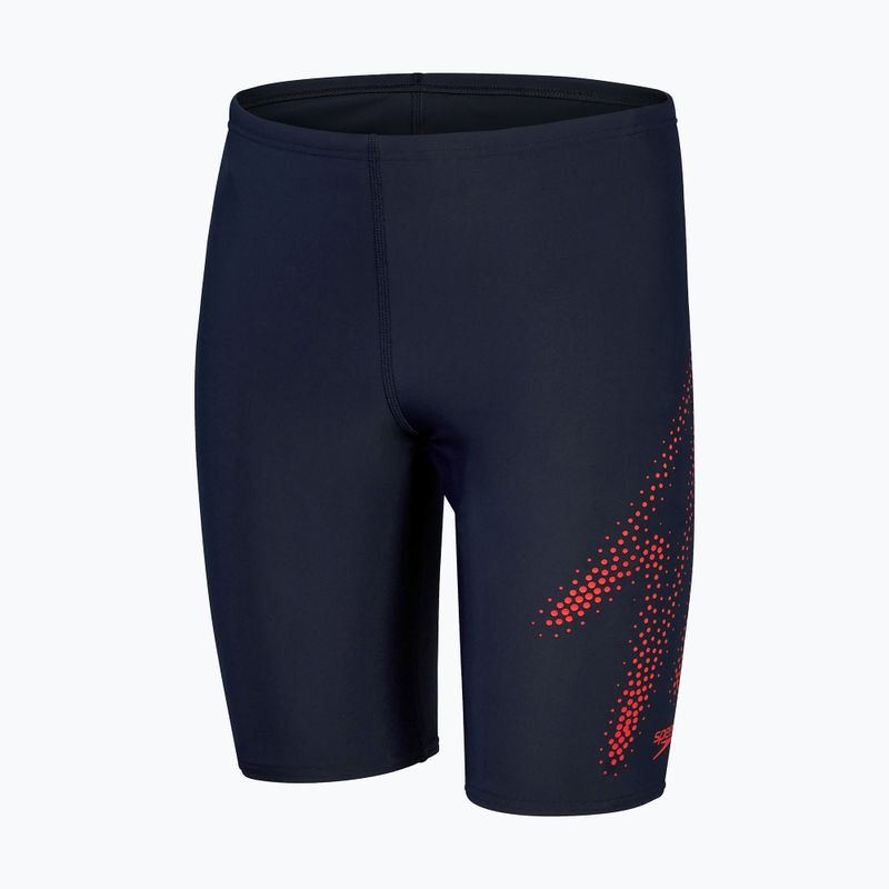 Speedo Hyper Boom Logo Platzierung Kinder schwimmen Jammer navy blau 8-00315515183 4