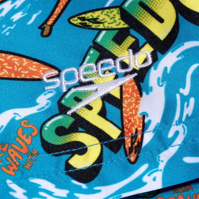 Bedruckte 15"-Wassershorts für Kinder Bolt/hellgelb/salso/grüne Schwimmshorts 2