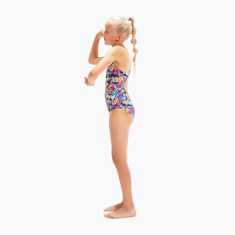 Speedo Digital Allover Splashback blau/rot einteiliger Badeanzug für Kinder 8-00262314742
