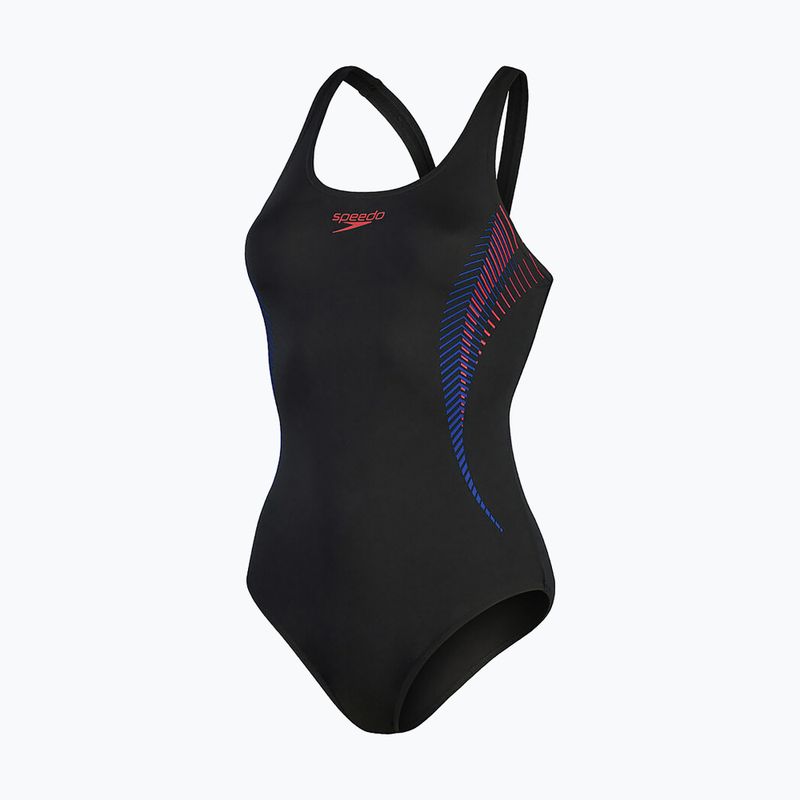 Speedo Placement Muscleback einteiliger Badeanzug schwarz 8-00305814836 5