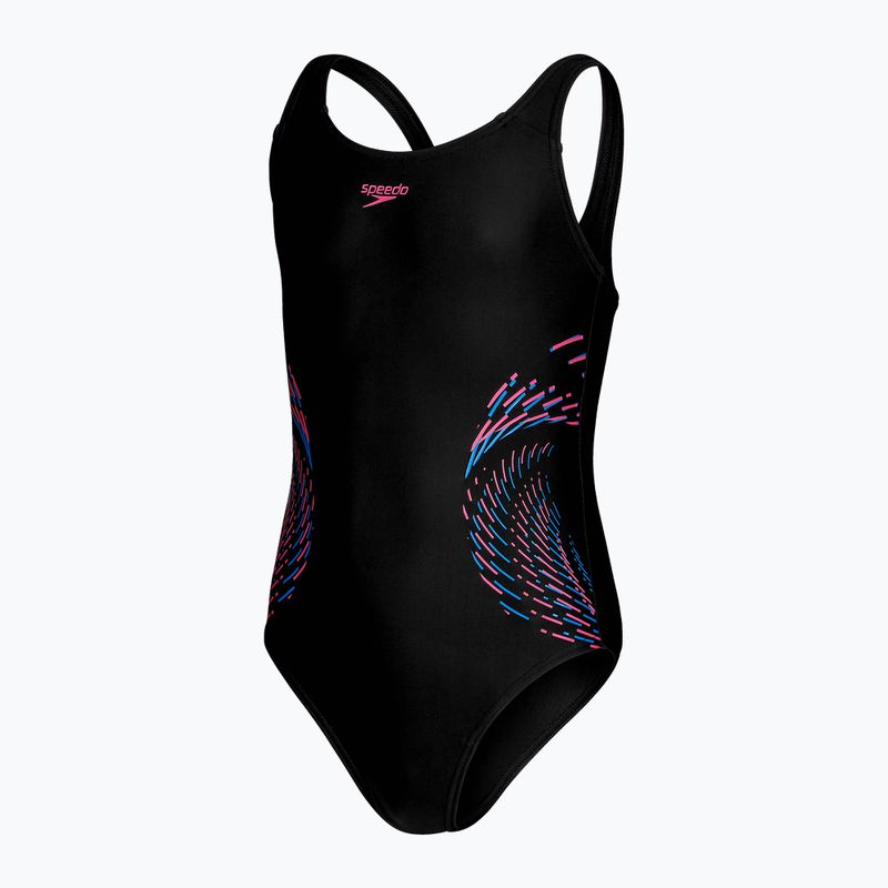 Speedo Plastisol Placement Muscleback Kinder-Badeanzug einteilig schwarz 8-0832414379 3