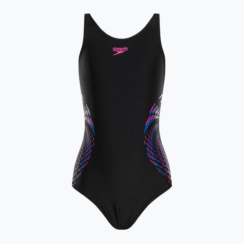 Speedo Plastisol Placement Muscleback Kinder-Badeanzug einteilig schwarz 8-0832414379