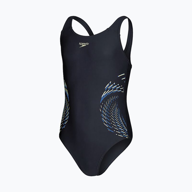 Speedo Plastisol Placement Muscleback Kinder-Badeanzug einteilig schwarz 8-0832414380