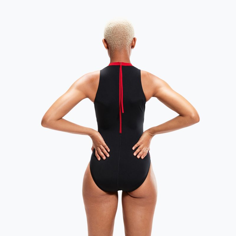 Speedo Damen Badeanzug einteilig Digital Placement Hydrasuit schwarz-rot 8-1244515213