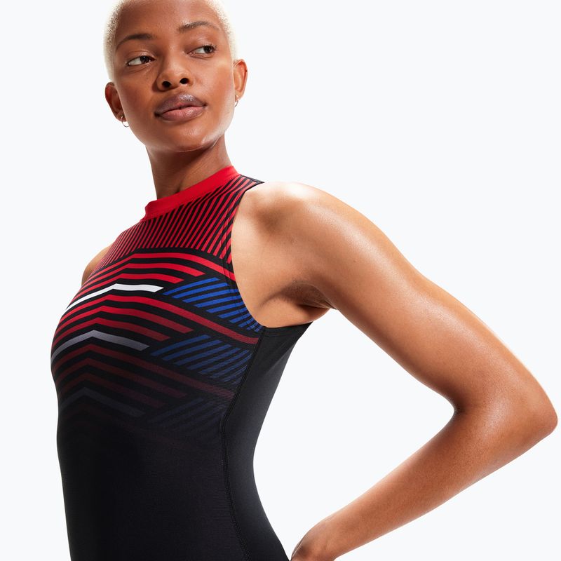 Speedo Damen Badeanzug einteilig Digital Placement Hydrasuit schwarz-rot 8-1244515213