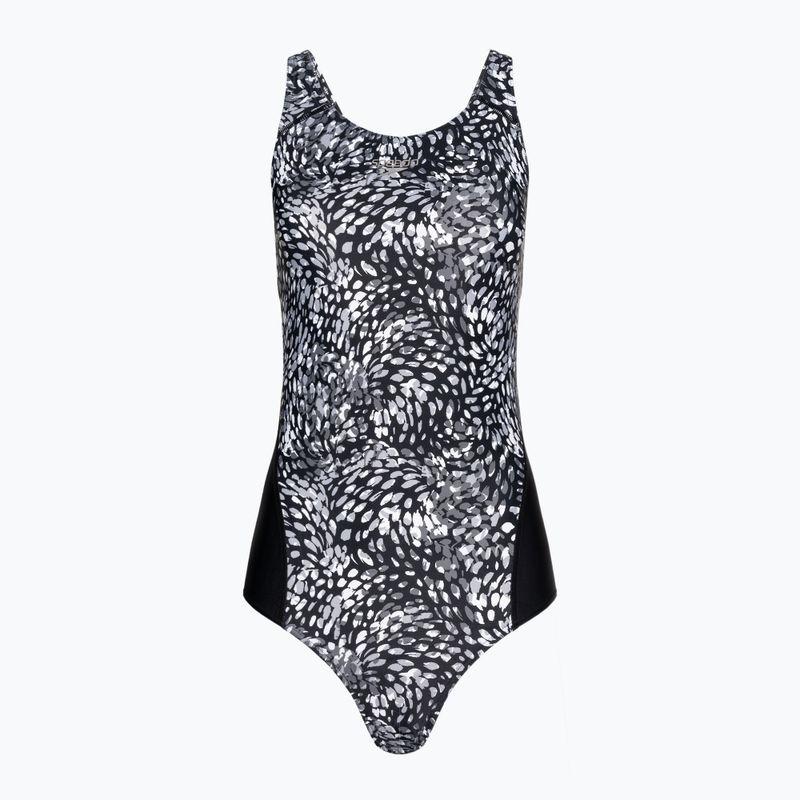 Speedo Damen-Badeanzug Allover Digital Recordbreaker schwarz/usa charcoal/shark grey/white