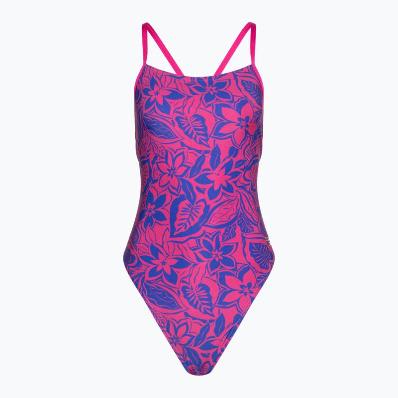 Speedo Damen-Badeanzug Allover Digital Tie-Back chroma blau/elektrisch pink