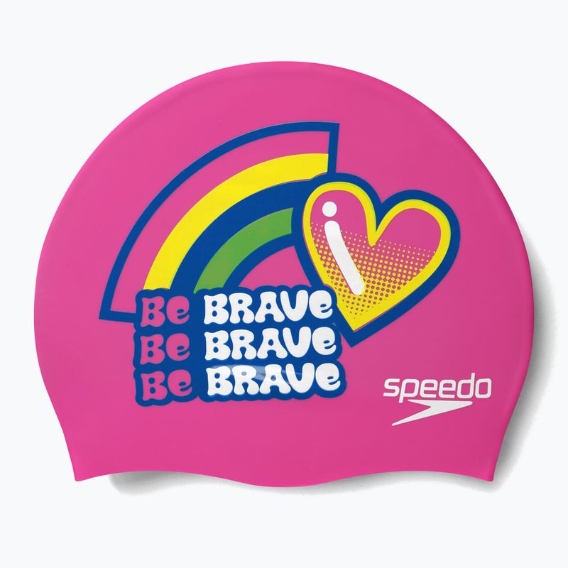 Speedo Gedrucktes Silikon Junior Kindermütze rosa 8-0838614636 3