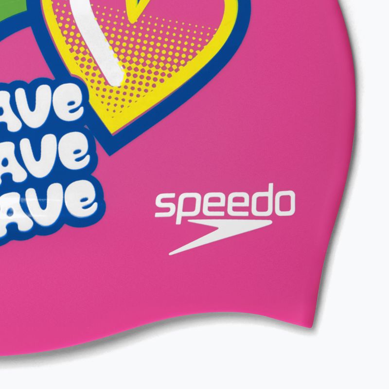 Speedo Gedrucktes Silikon Junior Kindermütze rosa 8-0838614636 4