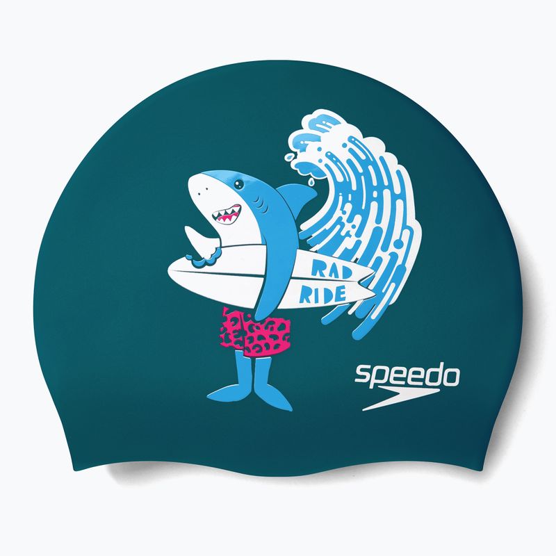 Speedo Printed Silicone Junior Kindermütze navy blau 8-0838614637 3
