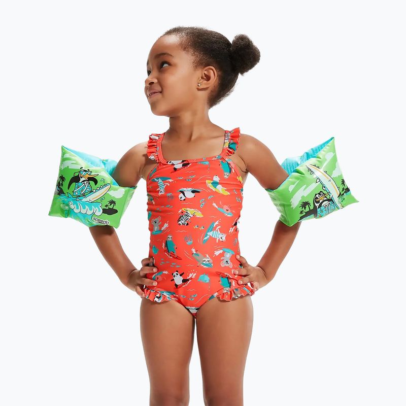 Speedo Charakter gedruckt Kinder Schwimmen Handschuhe chima azurblau/fluro grün 5