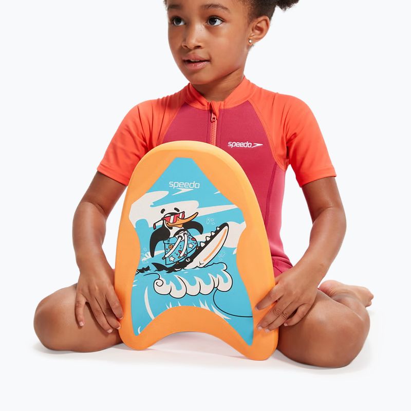 Schwimmbrett Speedo Turtle Printed Float chima azure blue/fluoro orange 6