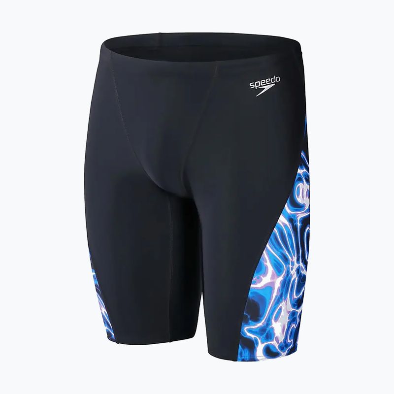 Herren Speedo Allover Digi V-Cut Badehose schwarz/blau 5