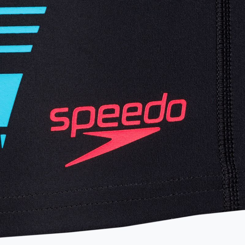 Herren Speedo Tech Print Badeshorts schwarz/orange 3