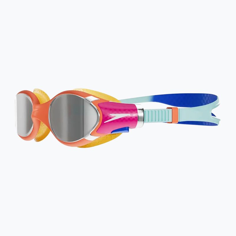 Speedo Biofuse 2.0 Mirror Cobalt Pop/Marineblau/Vulkanorange Kinderschwimmbrille 2