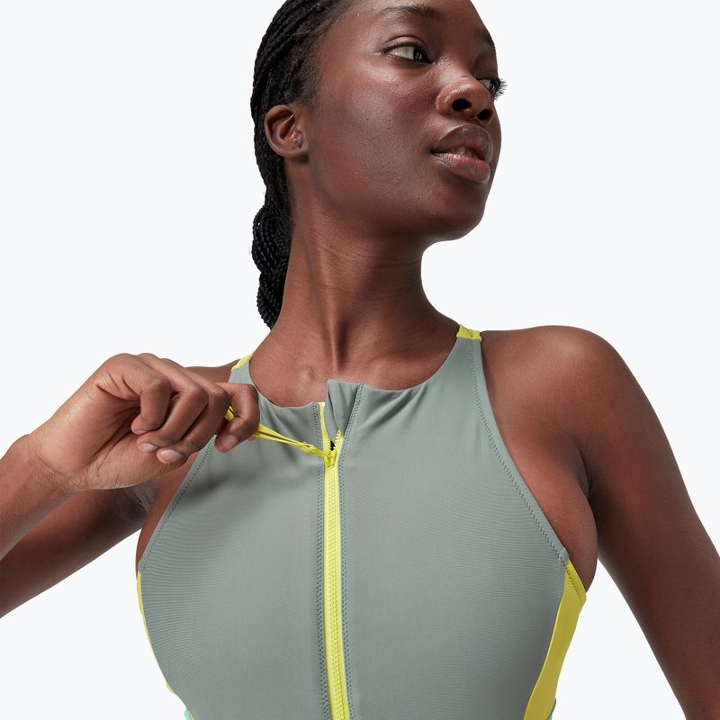 Speedo Zip Colorblock soft olive Damen Badeanzug einteilig 3