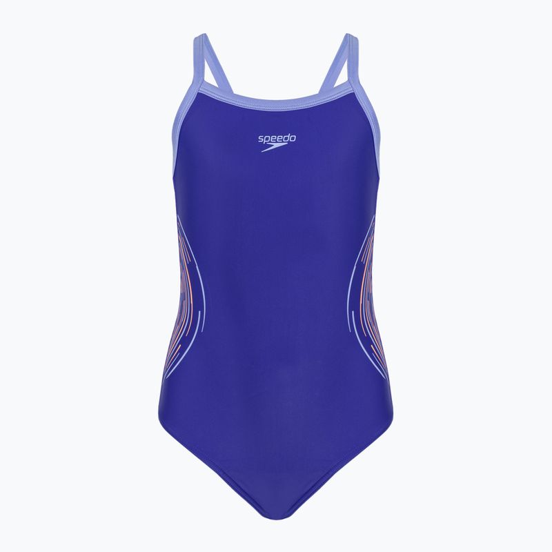 Speedo Platisol Placement Thinstrap Muscleback einteiliger Badeanzug für Kinder true cobalt/curious blue