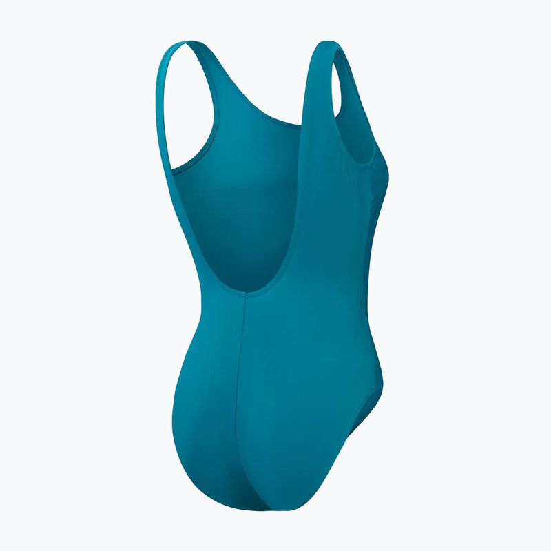 Speedo Damen-Badeanzug Logo Deep U-Back peacock/pumpkin spice/marine blue 3