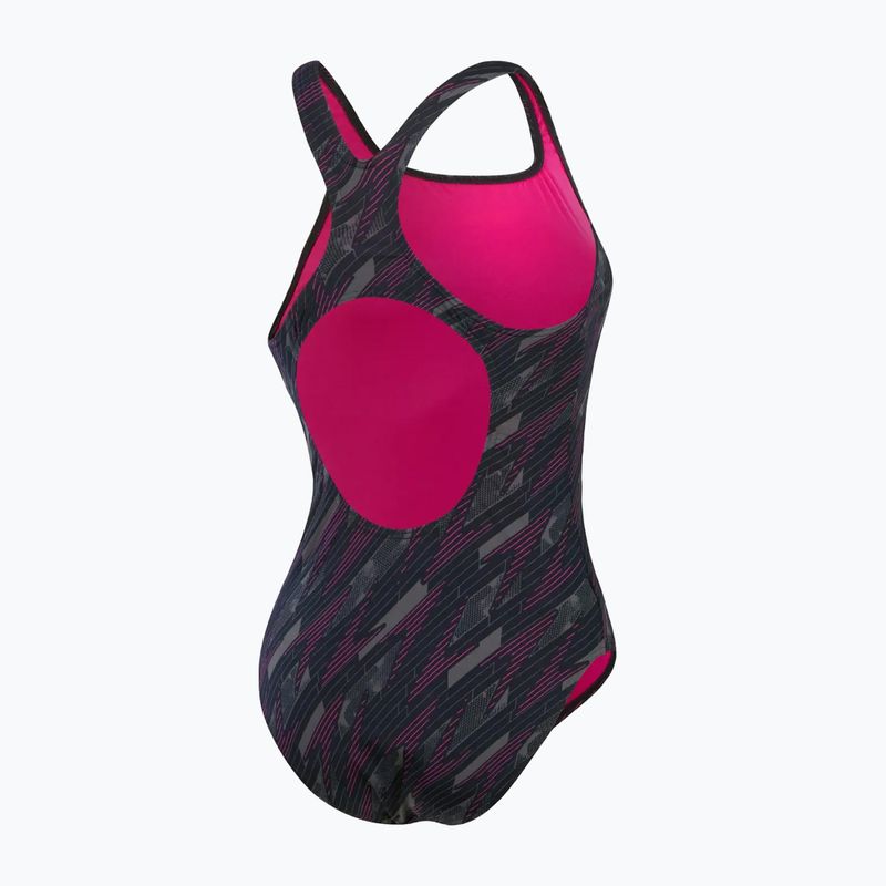 Speedo Damen-Badeanzug HyperBoom Allover Medalist schwarz/electric pink/usa charcoal 3