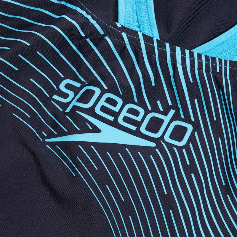 Speedo Medley Logo One Piece Badeanzug true navy/picton blau