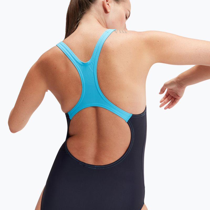 Speedo Medley Logo One Piece Badeanzug true navy/picton blau