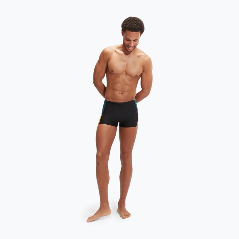 Herren Speedo Dive schwarz/dunkelgrün/mandarinenfarben Peel Schwimmunterhose 5