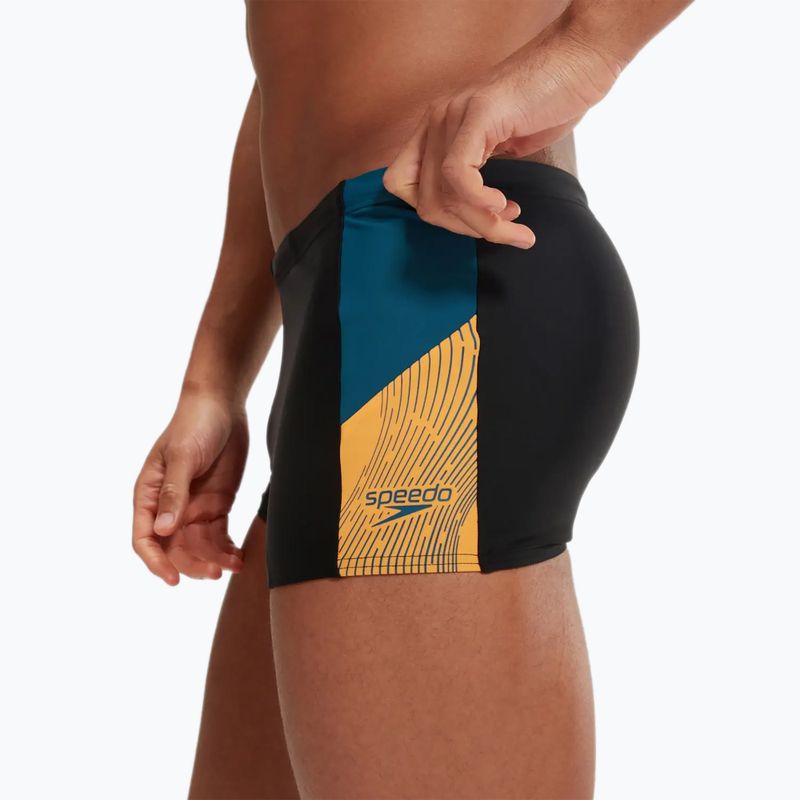 Herren Speedo Dive schwarz/dunkelgrün/mandarinenfarben Peel Schwimmunterhose 7