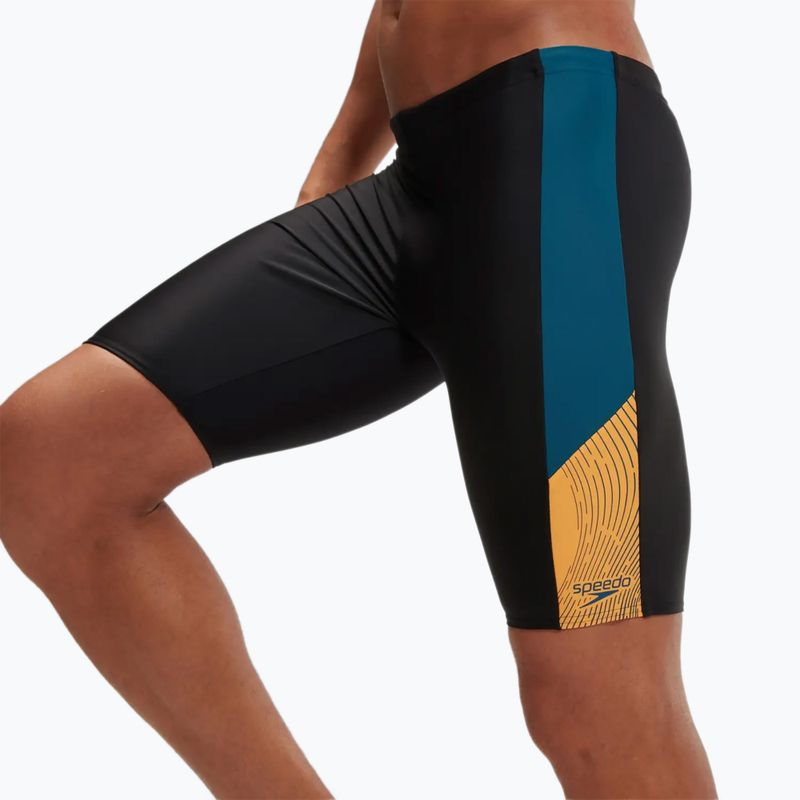 Speedo Dive Herren Badehose schwarz/dunkelgrün/mandarinblau