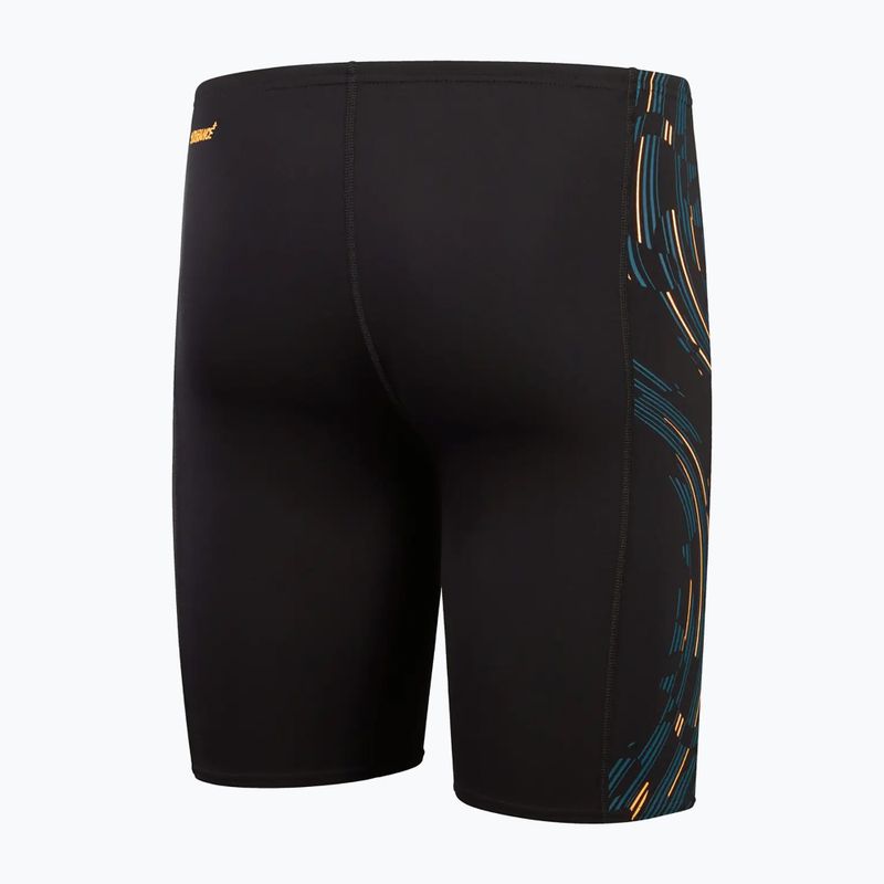 Herren Speedo Tech Panel schwarz/Mandarine schälen/dunkel teal schwimmen Jammers 2