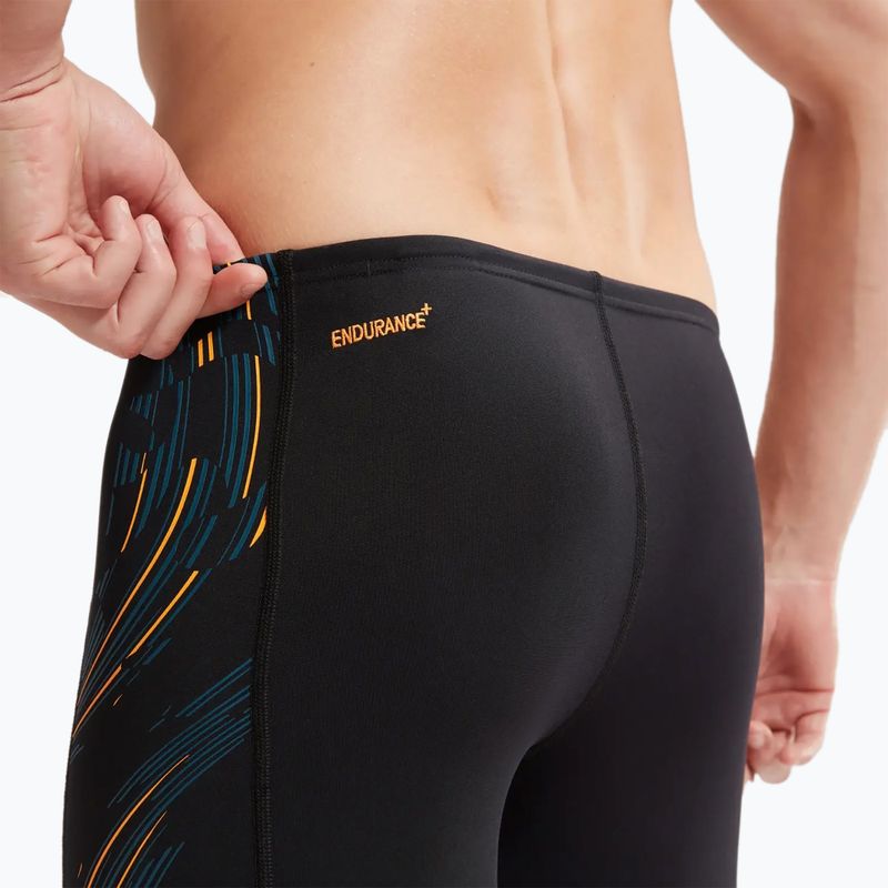 Herren Speedo Tech Panel schwarz/Mandarine schälen/dunkel teal schwimmen Jammers 8