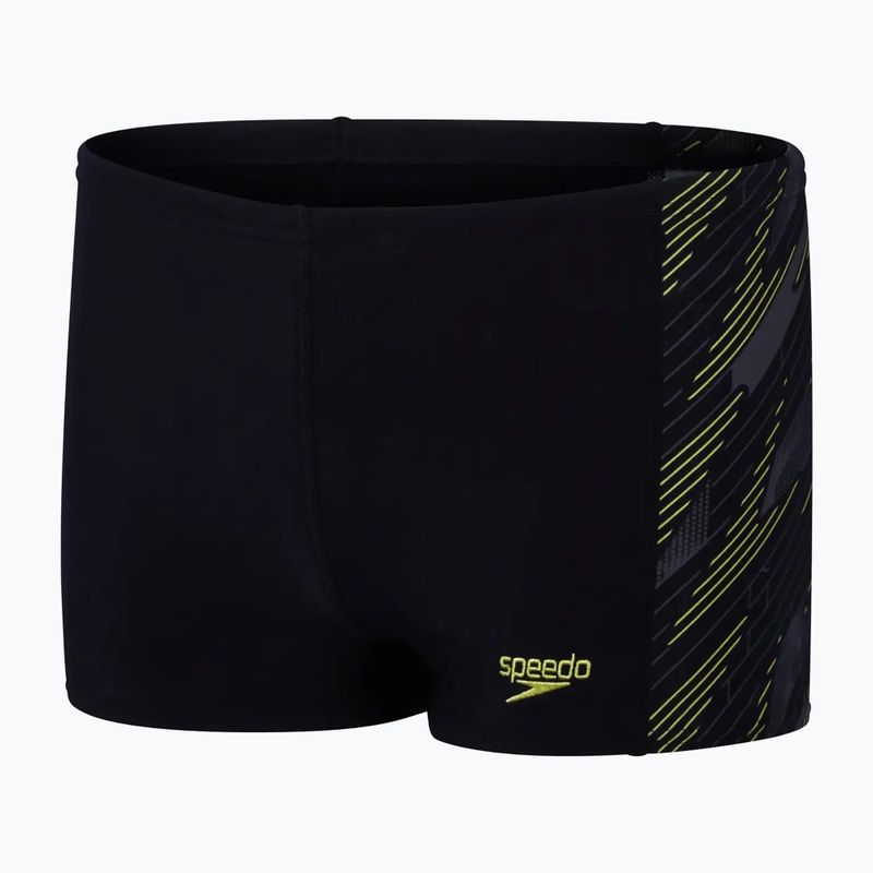 Speedo Hyperboom Kinder-Badehose schwarz/lemon drizzle/usa charcoal