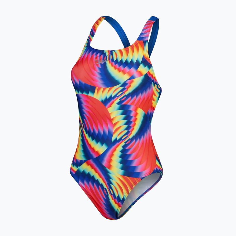 Speedo Damen-Badeanzug Allover Digital Leaderback watermelon/flare pink/man peel/lemon drizzle 2