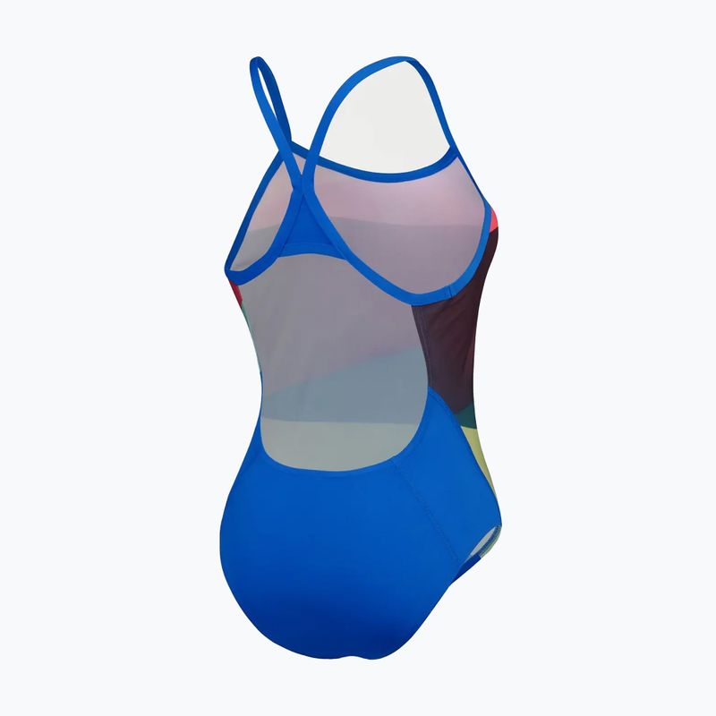 Speedo Placement Digital Turnback einteiliger Badeanzug für Damen Wassermelone/Gelbgrün/Kobaltviolett/Süßlila 3