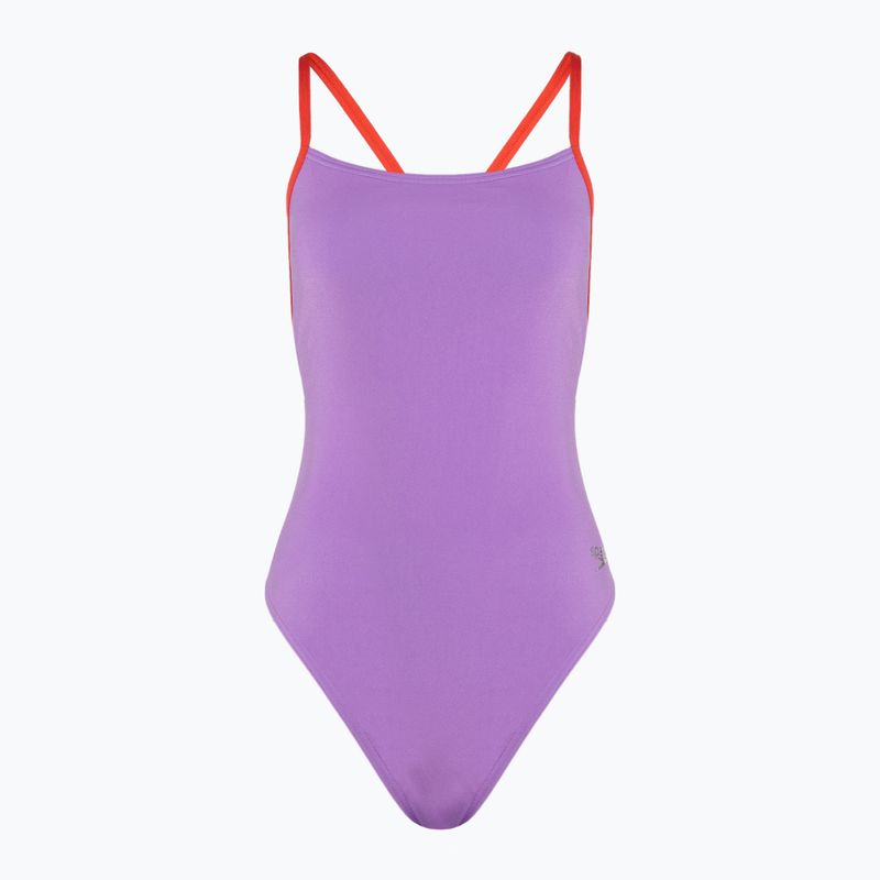 Speedo Solid Tie Back Damen Badeanzug einteilig süß lila/Wassermelone